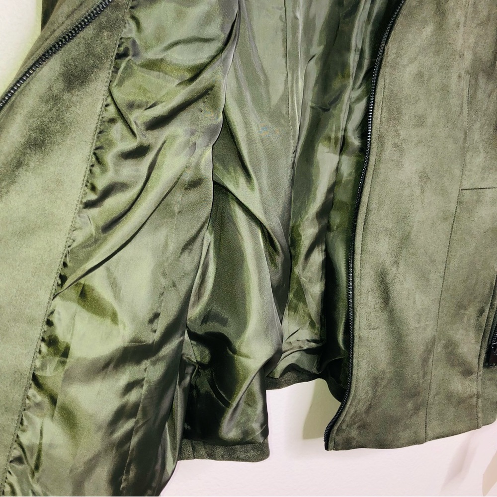 NWT Marc New York Olive Suede Front Zip Jacket, Size M - Picture 5 of 7
